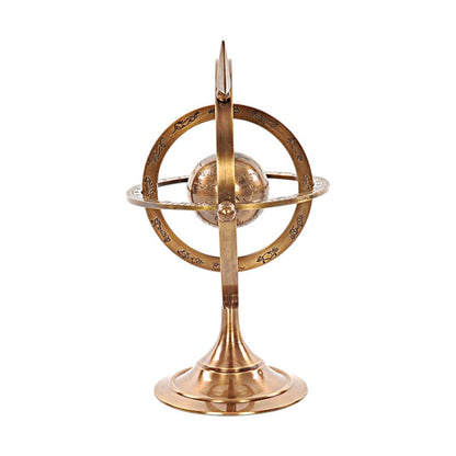 8" Bronze Metal Armillary Sphere Tabletop Sculpture