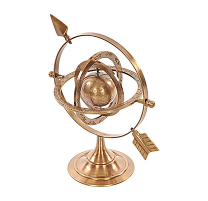 8" Bronze Metal Armillary Sphere Tabletop Sculpture