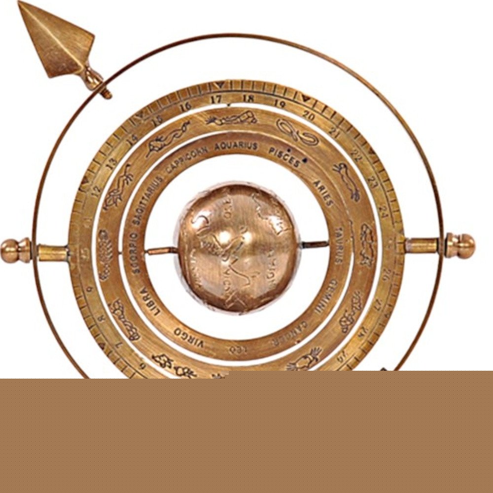 8" Bronze Metal Armillary Sphere Tabletop Sculpture
