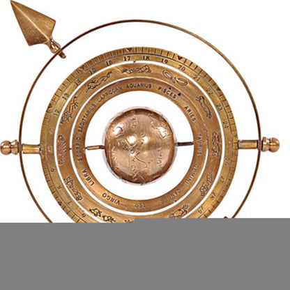 8" Bronze Metal Armillary Sphere Tabletop Sculpture