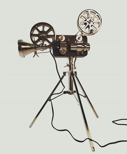 36" Black And Silver Tripod Floor Lamp With Metal Novelty Shade