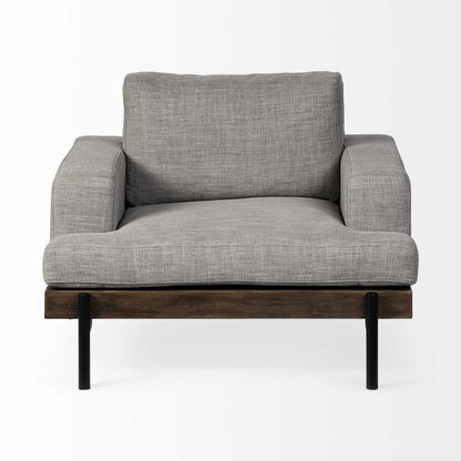 41" Gray and Black Fabric Club Chair