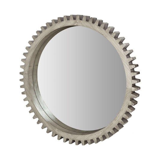 44" Silver Abstract Wood Framed Accent Mirror