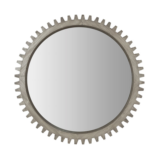 44" Silver Abstract Wood Framed Accent Mirror