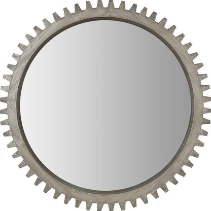 44" Silver Abstract Wood Framed Accent Mirror