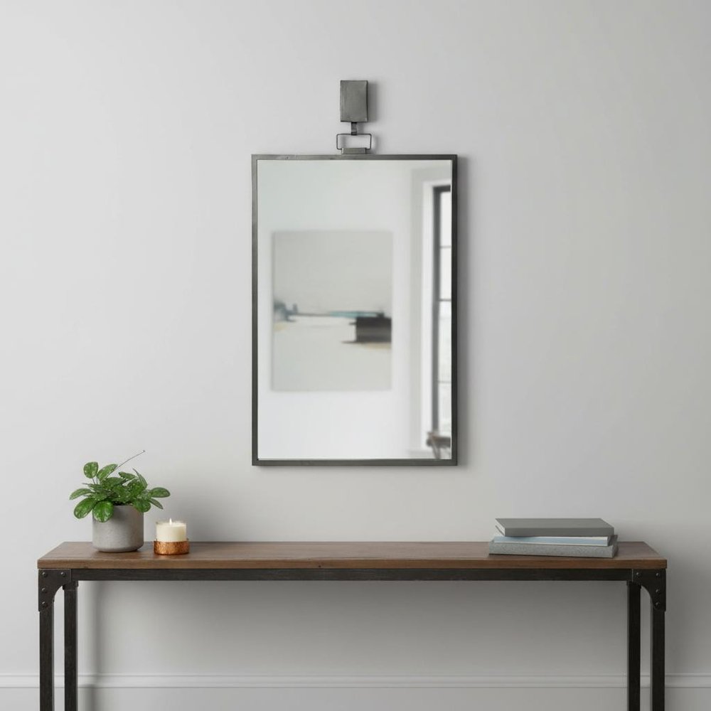 44" Gunmetal Metal Framed Accent Mirror
