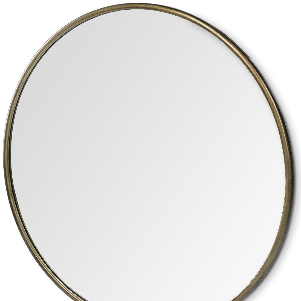 47" Gold Round Metal Framed Accent Mirror