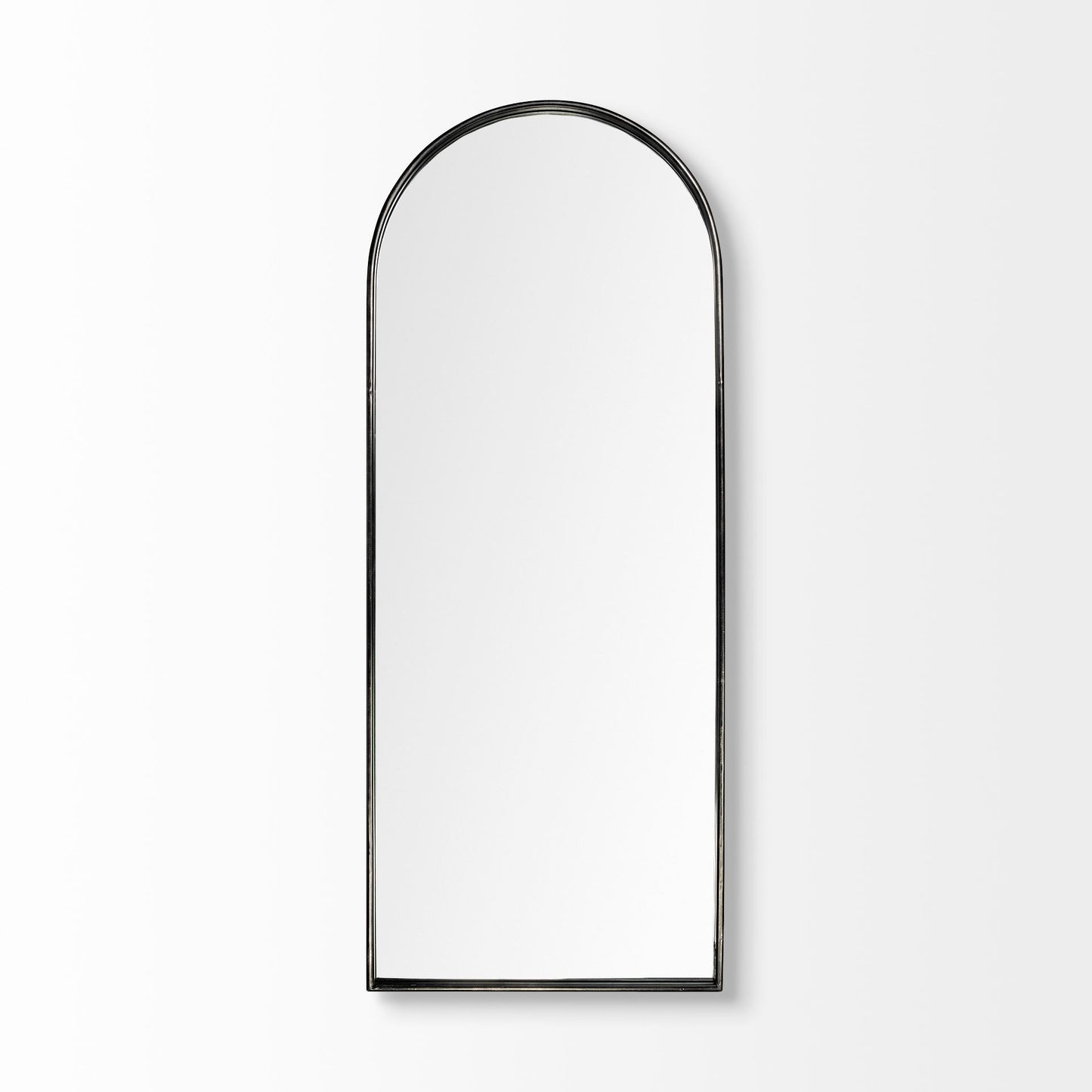 70" Black Metal Arch Framed Full Length Hanging Mirror