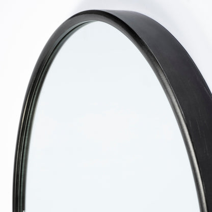 70" Black Metal Arch Framed Full Length Hanging Mirror