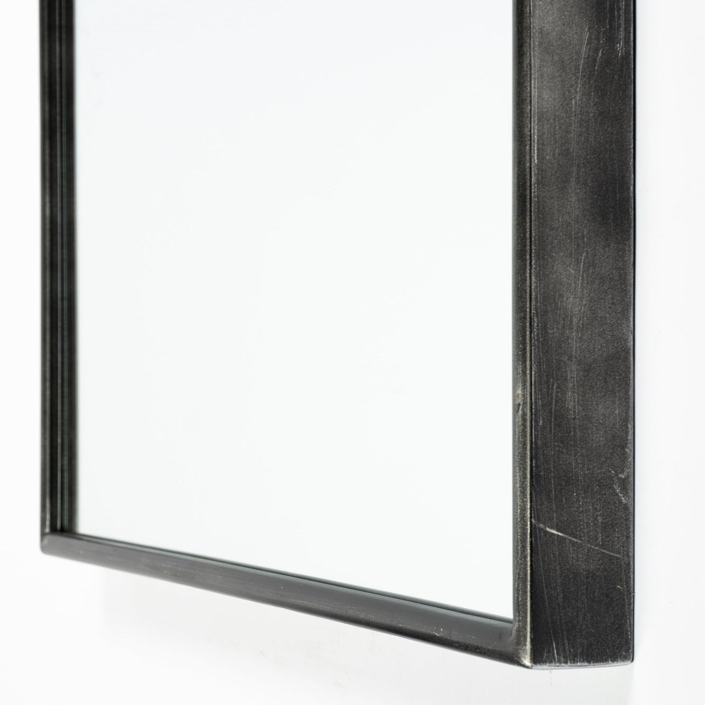 70" Black Metal Arch Framed Full Length Hanging Mirror