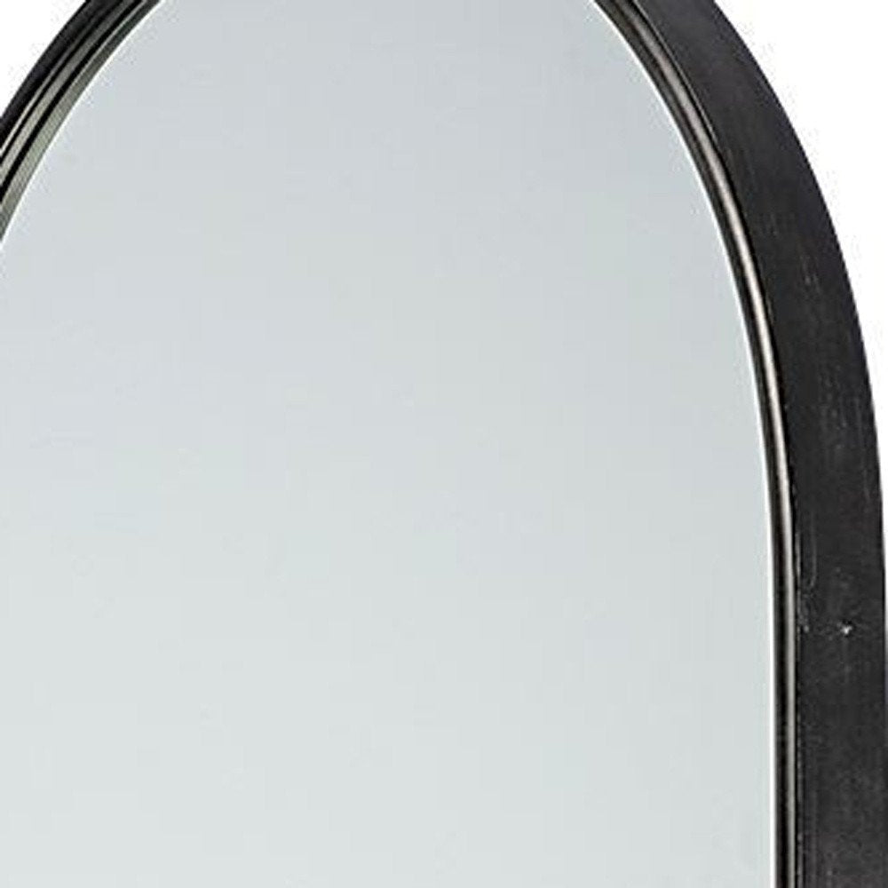 70" Black Metal Arch Framed Full Length Hanging Mirror
