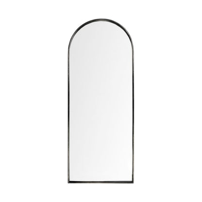 70" Black Metal Arch Framed Full Length Hanging Mirror