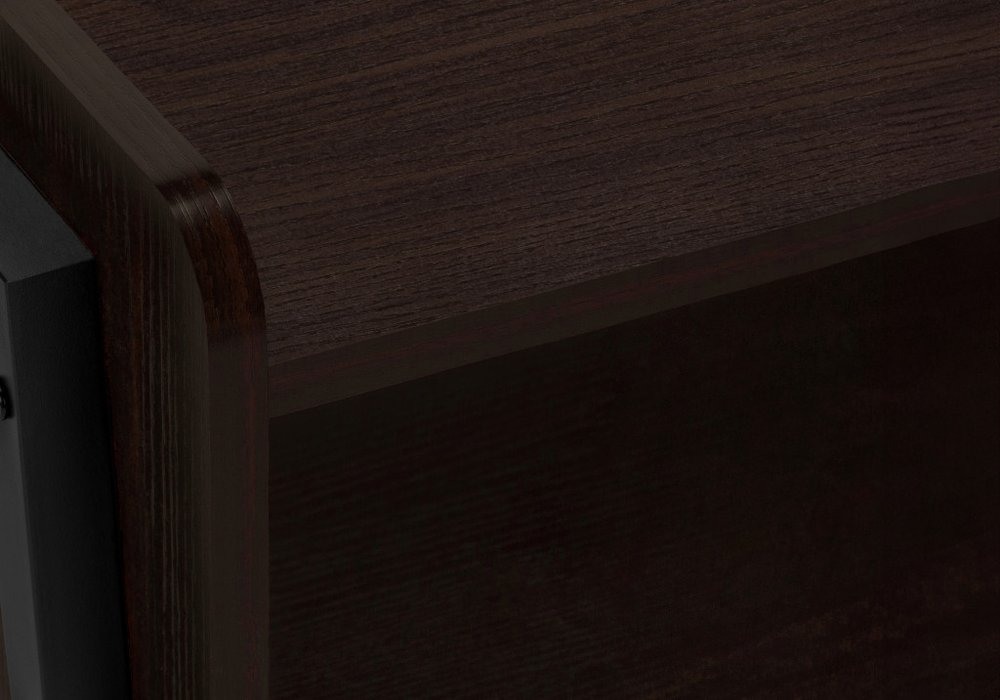 23" Espresso Wood And Iron End Table With Shelf