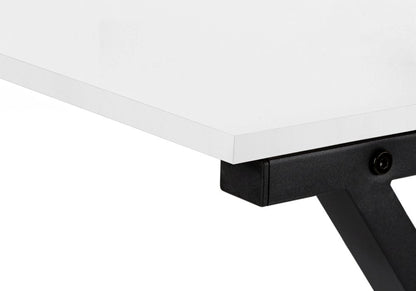 55" White and Black L Shape Computer Desk