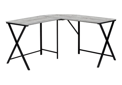 55" Gray and Black L Shape Computer Desk