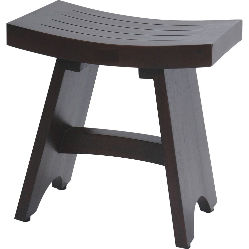 18" Dark Brown Teak Rectangular Shower Bench