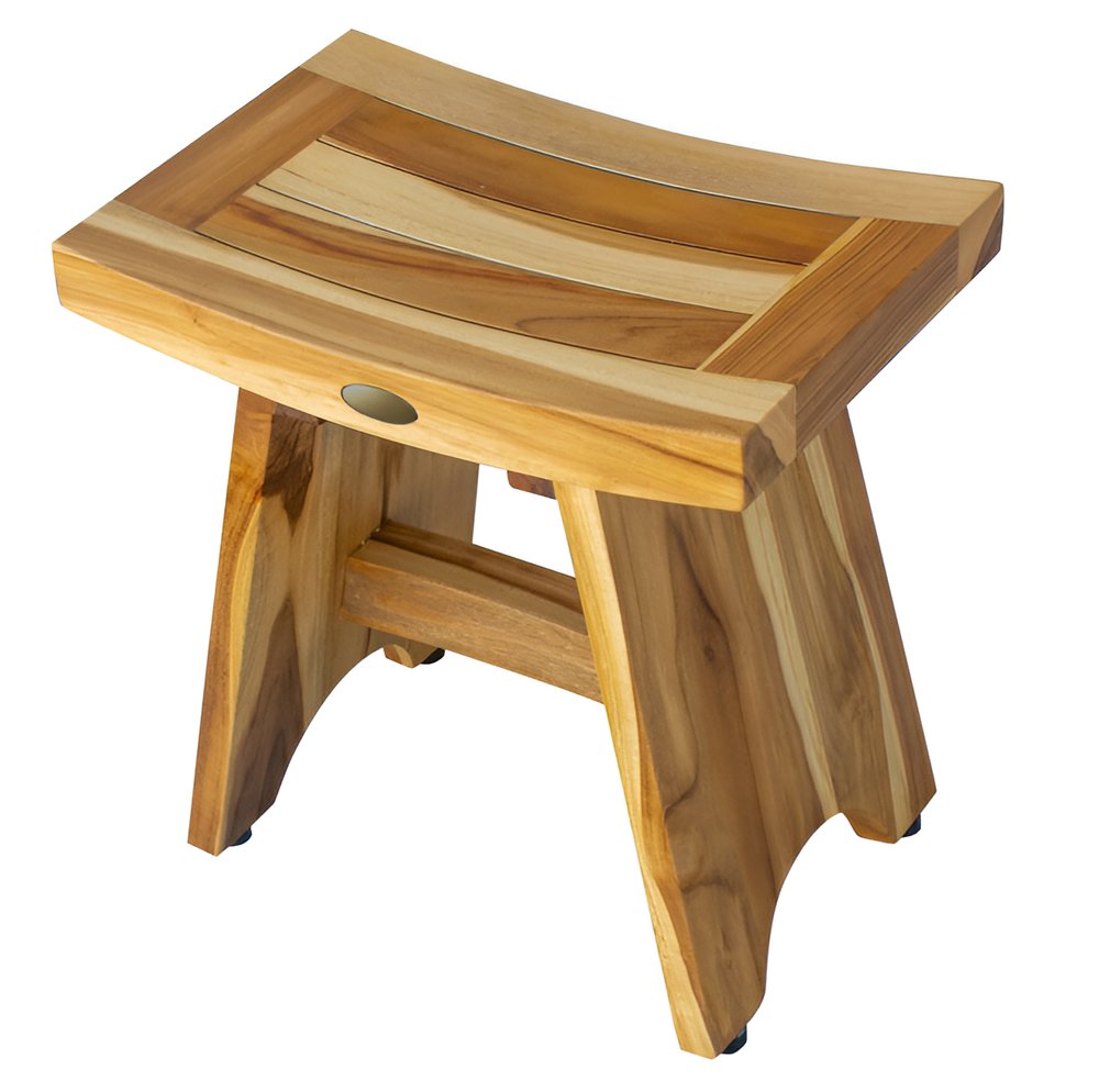 18" Natural Teak Rectangular Shower Bench
