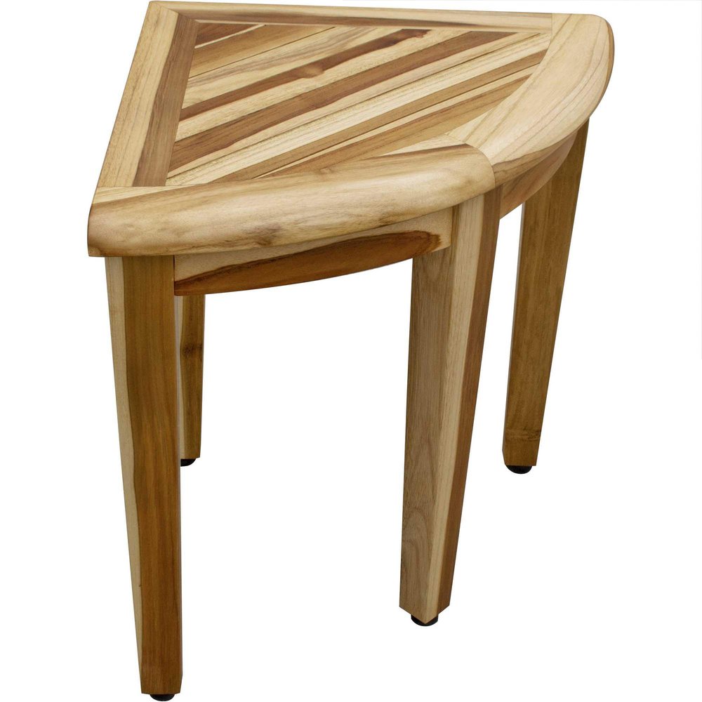 23" Natural Teak Corner Shower Bench