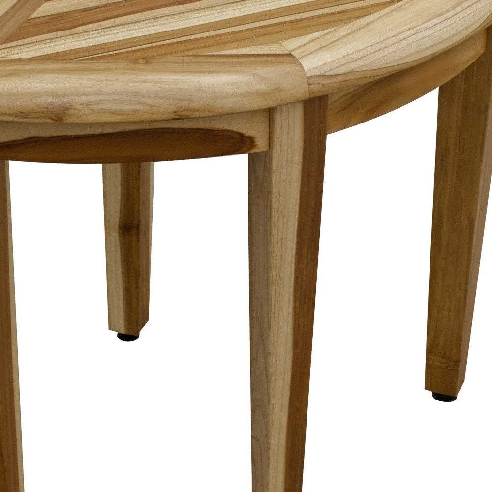 23" Natural Teak Corner Shower Bench