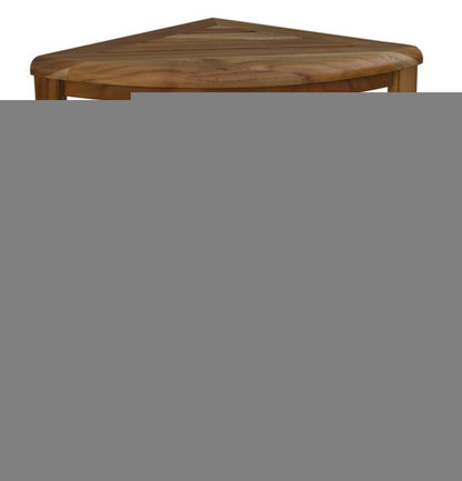 17" Brown Teak Corner Shower Bench With Shelf