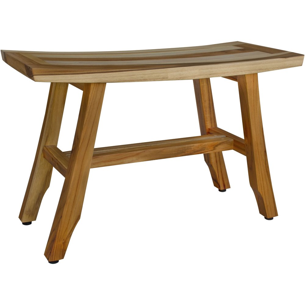 28" Natural Teak Rectangular Shower Bench