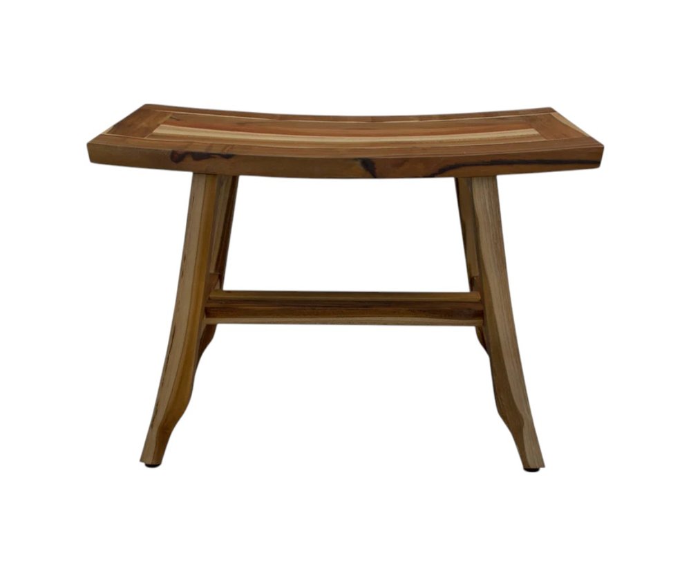 24" Brown Teak Rectangular Shower Bench