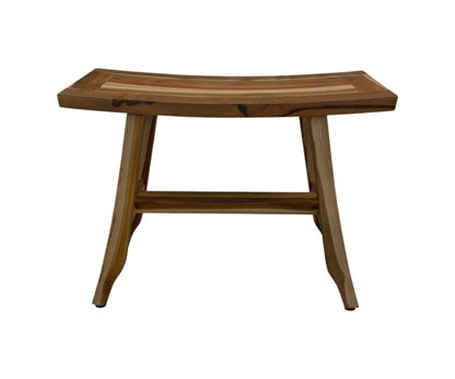 24" Brown Teak Rectangular Shower Bench