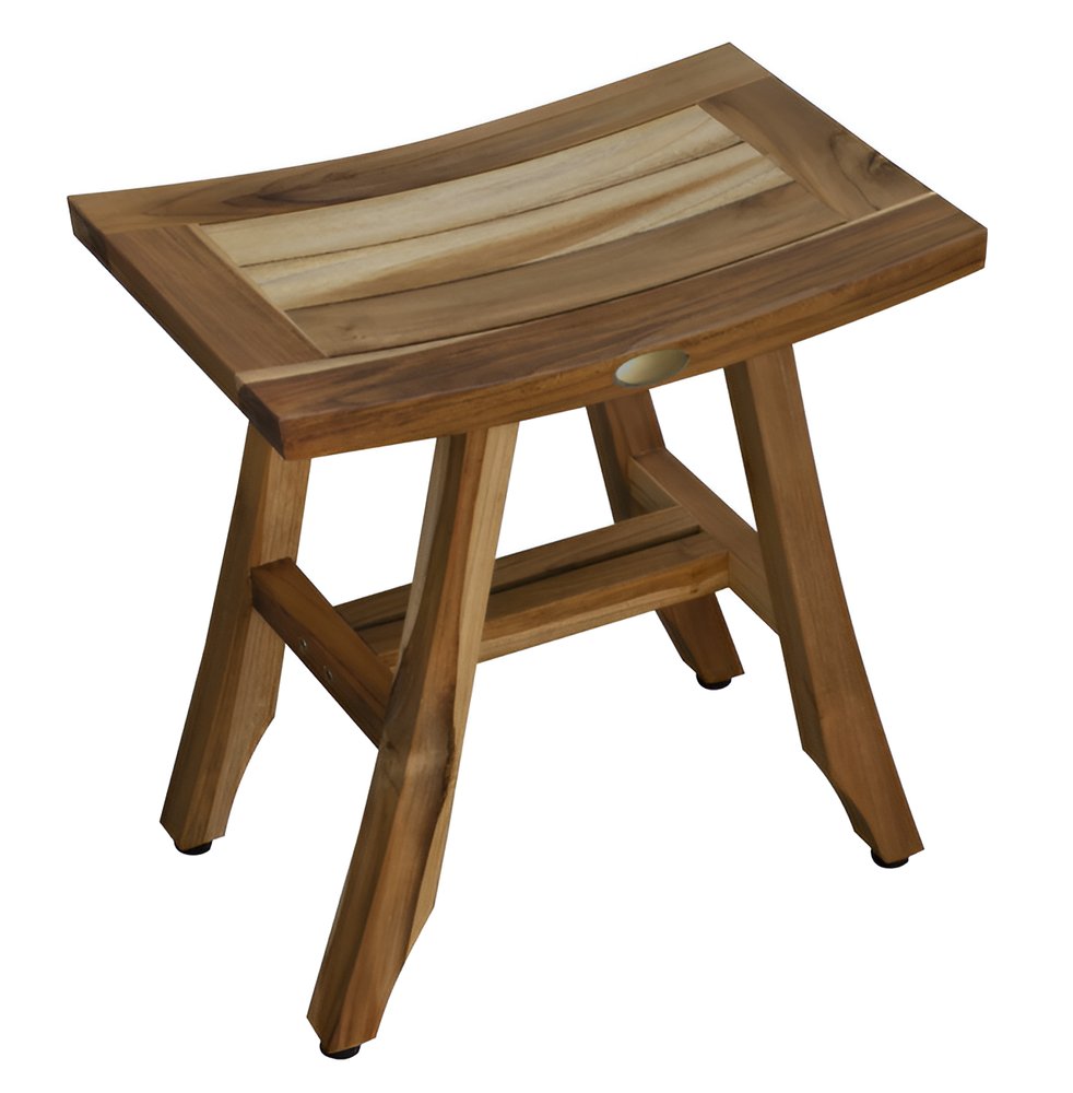 18" Natural Teak Rectangular Shower Bench