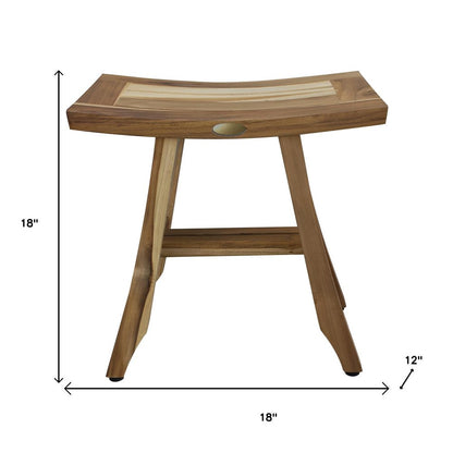 18" Natural Teak Rectangular Shower Bench
