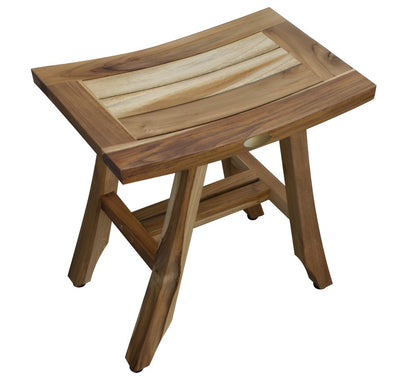 18" Natural Teak Rectangular Shower Bench