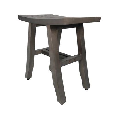 18" Antiqued Gray Teak Rectangular Shower Bench