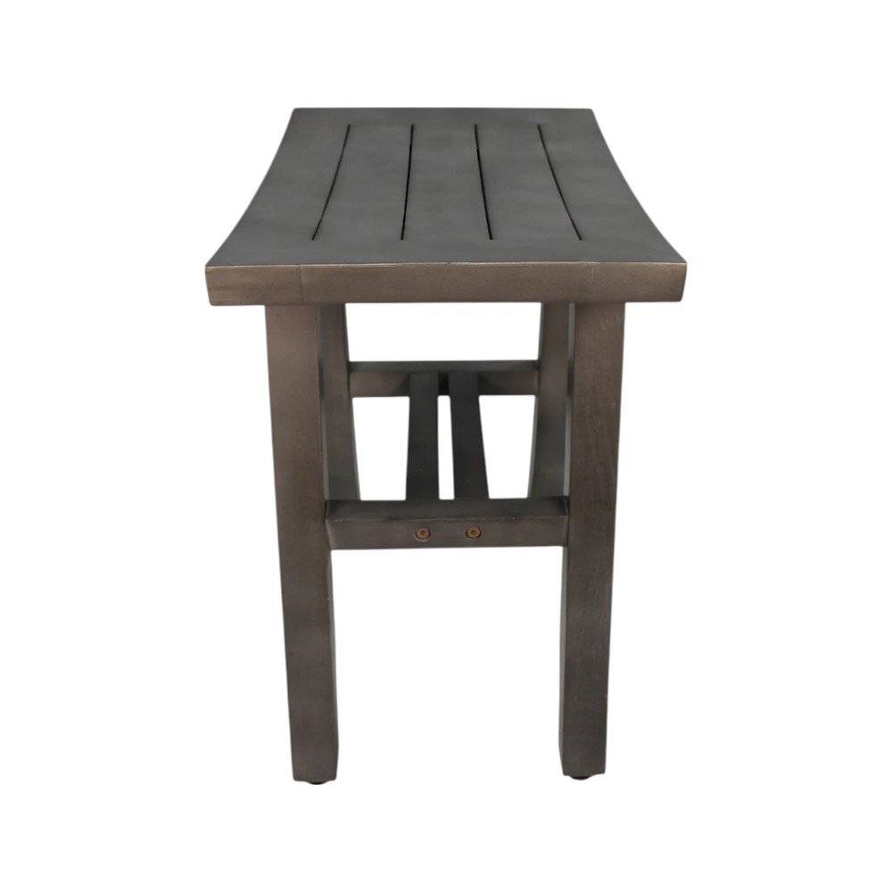 18" Antiqued Gray Teak Rectangular Shower Bench