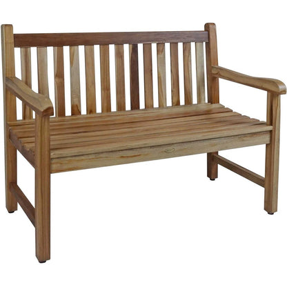26" Natural Teak Solid Wood Garden Bench