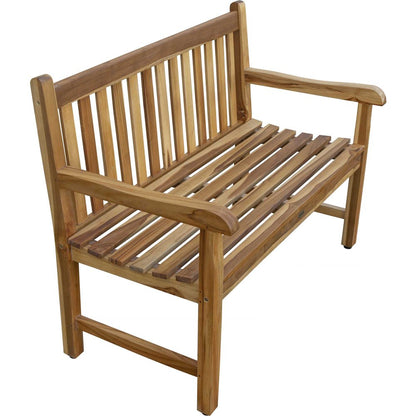 26" Natural Teak Solid Wood Garden Bench