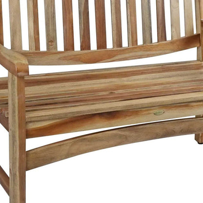 26" Natural Teak Solid Wood Garden Bench