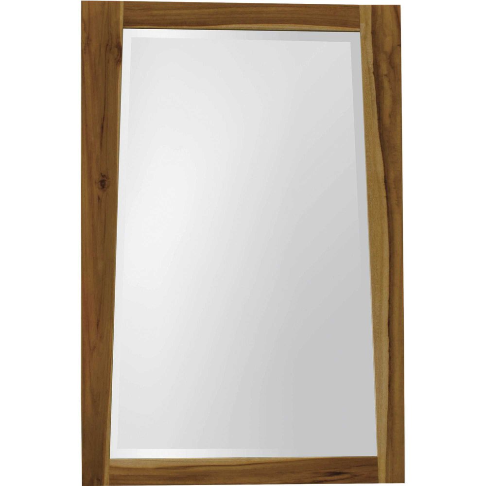 35" Brown Wood Accent Mirror
