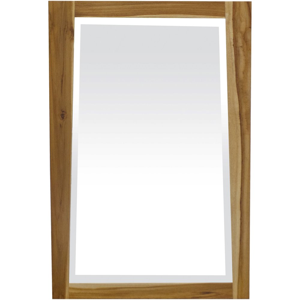 35" Brown Wood Accent Mirror