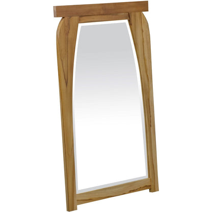 35" Natural Solid Wood Framed Accent Mirror