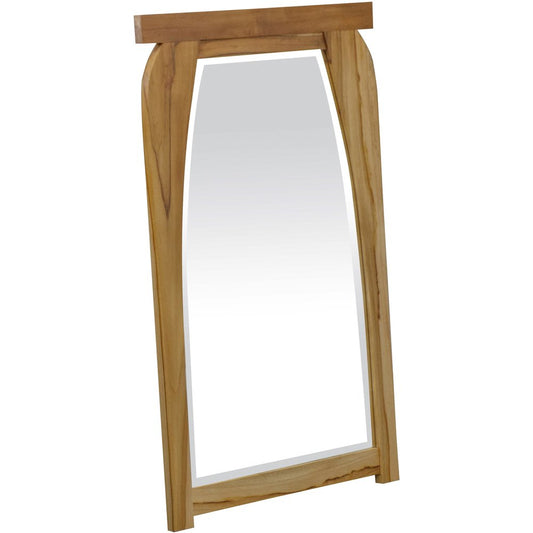 35" Natural Solid Wood Framed Accent Mirror