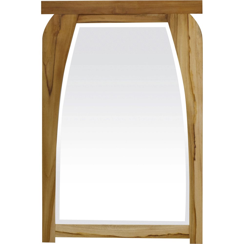 35" Natural Solid Wood Framed Accent Mirror