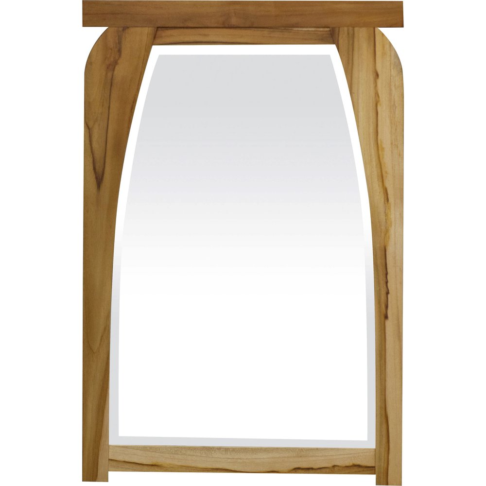 35" Natural Solid Wood Framed Accent Mirror