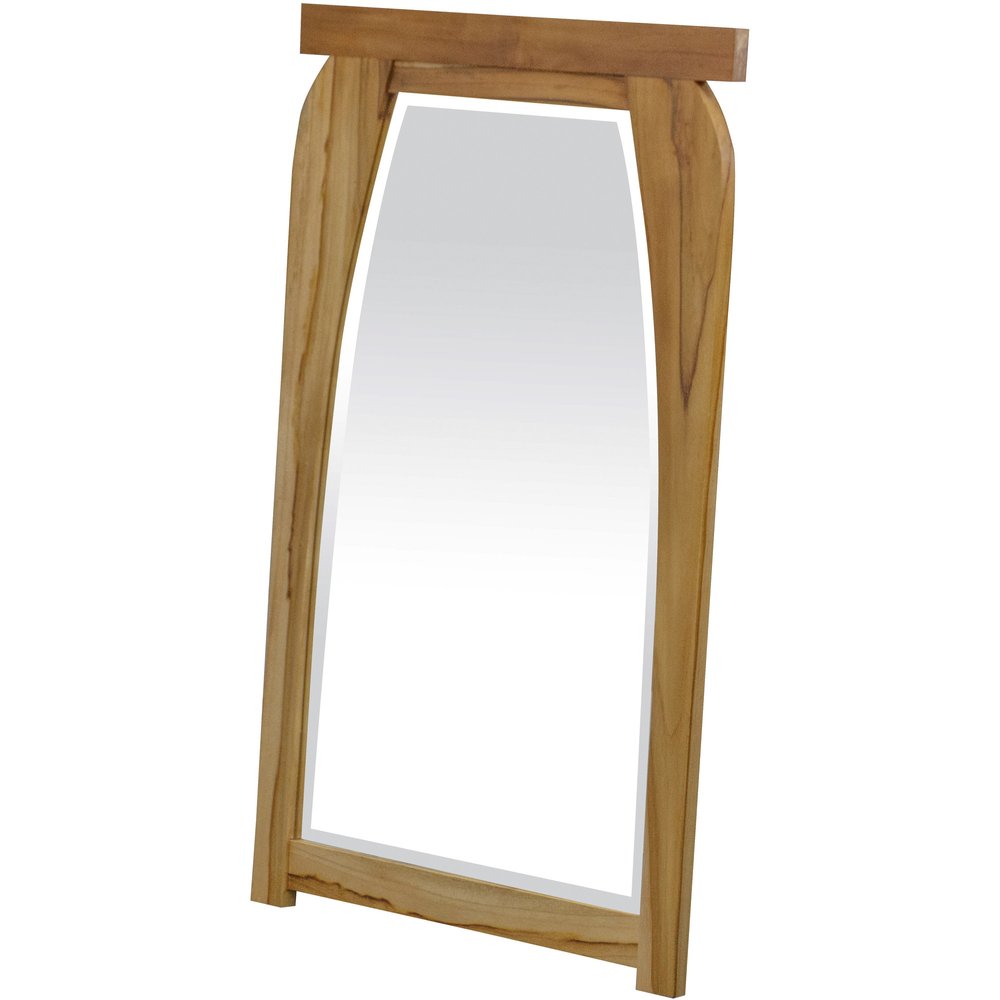 35" Natural Solid Wood Framed Accent Mirror