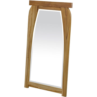 35" Natural Solid Wood Framed Accent Mirror