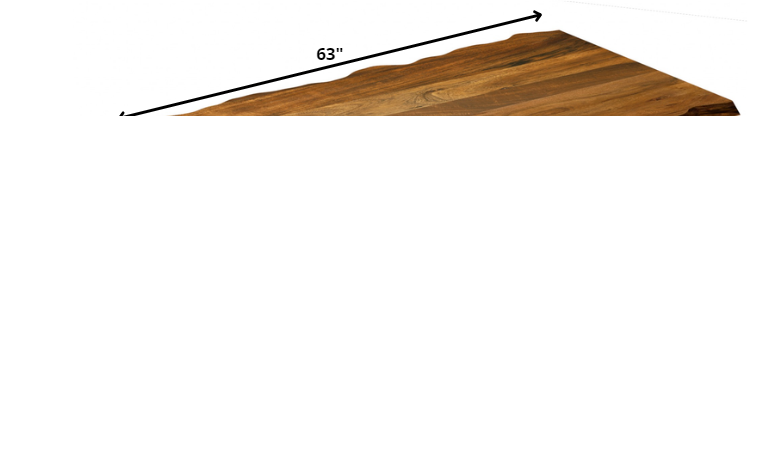 63" Brown And Black Solid Wood Sled Base Dining Table