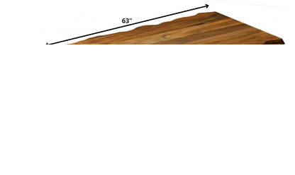 63" Brown And Black Solid Wood Sled Base Dining Table