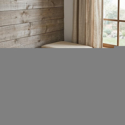 Set of Two Brown Wood Slat and Upholstery Storage Benches With Flip Top