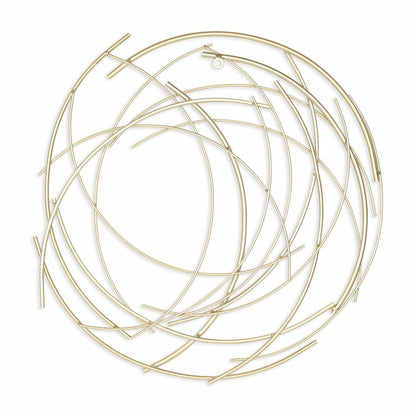 26" Gold Metal Abstract Round Hanging Wall Art Decor