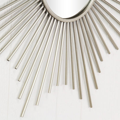 32" Silver Metal Sunburst Framed Accent Mirror