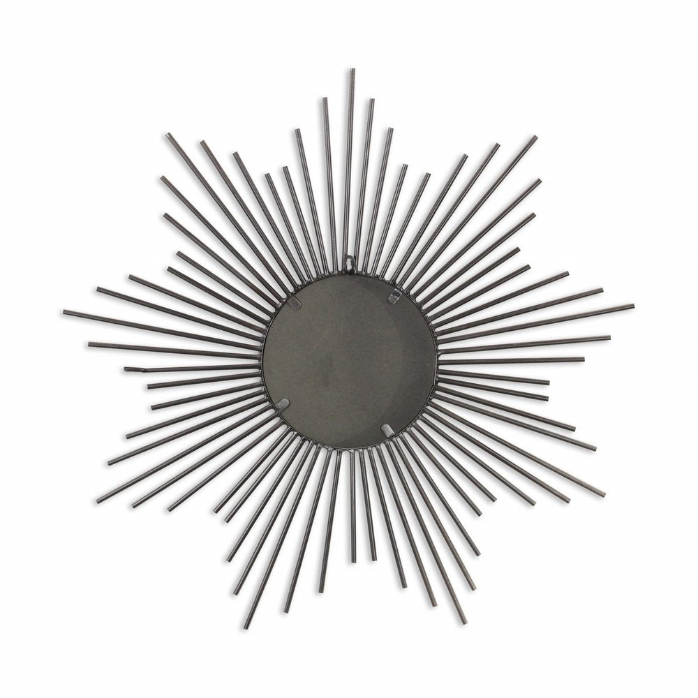 32" Silver Metal Sunburst Framed Accent Mirror