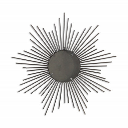 32" Silver Metal Sunburst Framed Accent Mirror
